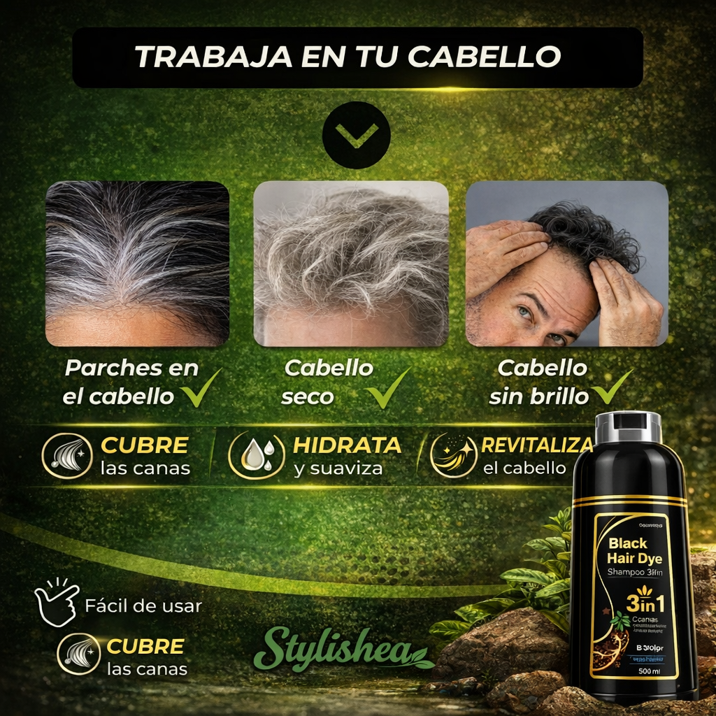 Stylishea™ Shampoo Anticanas 3 en 1 + Tratamiento Capilar 🎁